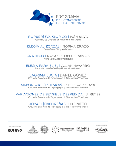 Programa del Concierto del Bicentenario